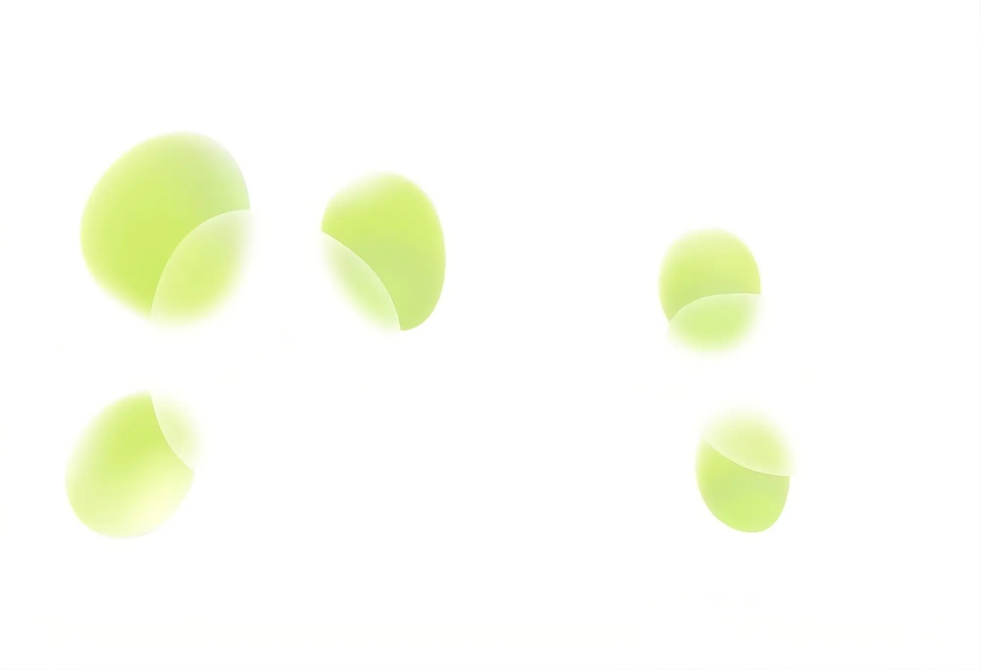 Green balls on a white background.